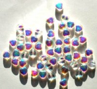 50 8mm Crystal AB Glass Heart Beads